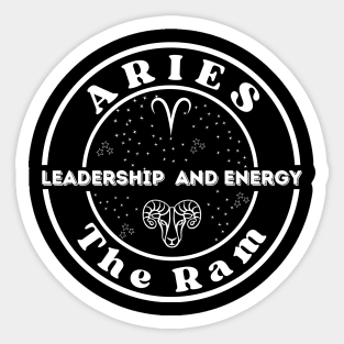 Aries Zodiac Leadership and Energy Sticker